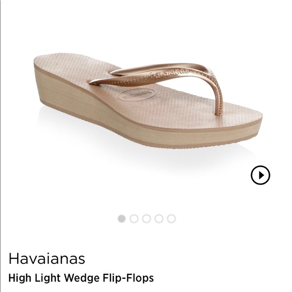 havaianas wedge rose gold